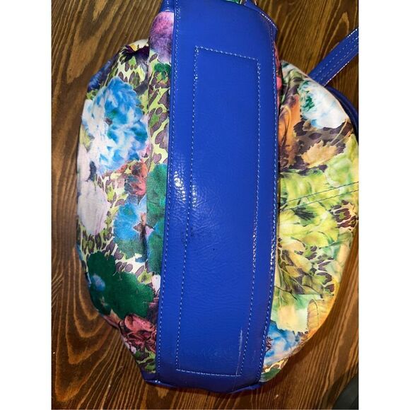 Vtg Wilsons Leather exotic floral purse bag pocketbook with buckle Trim patent l - Picture 6 of 8